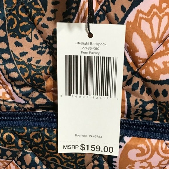 Vera Bradley Ultralight FERN PAISLEY 16\